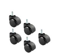 Ruedas Para Muebles 1/2/5 Piezas Blanco/negro Sin Varilla/varilla Universal Rueda Silla De Oficina Giratoria Silenciosa Negra Mesa para alfombras(Black-Circlip-5 Pcs)