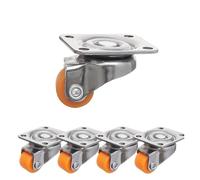 Ruedas Para Muebles 16/1PCS Mini Caster Universal Self Adhesive Wheel With Soft Rubber 360° Rotation Pulley Storage Boxes Furniture Home Casters(Orange,8PCS)
