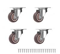 Ruedas Para Muebles 4 ruedas giratorias de 1/2 pulgadas for muebles, resistentes, goma fondo plano for Ruedas(4PCS Movable,2 inches)
