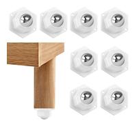 Ruedas para Muebles, 8 Piezas Ruedas para Mover Muebles Pesados, Ruedas para Electrodomesticos Pequeños Rotación de 360°, Ruedas Giratorias Pequeñas Autoadhesivas (Blanco)