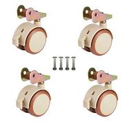 ruedas para muebles, Caster Wheels,Wheels 2 Inch Child Crib Caster Rubber Swivel Cot Castors 4pcs Furniture Wheel with Brake, Crib Wheel Accessories,Load 80kg,Double Wheel,Silent,with Metal Flip Brack