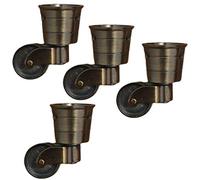 Ruedas para muebles de cobre antiguo de 4 piezas, ruedas para muebles de copa redonda, ruedas giratorias universales de 360 grados, ruedas para muebles de aleación, para patas de piano, diám