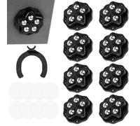 Ruedas para Muebles Pequeñas, 8 Piezas Mini Ruedas Autoadhesivas Giratorias con Rotación de 360°, Ruedas para Electrodomesticos Pequeños, Cubos de Basura, Cajas, Sillas y Mesas (Negro)