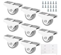 Ruedas para Muebles Pequeñas, Mini Ruedas de Goma para Muebles de 25 mm Hasta 20kg Rueda Cama Nido para Cajas de Herramientas, Muebles, Carros