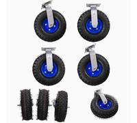 Ruedas Para Muebles Pesados 215mm,Ruedas Para Carros, Juego de 4 Ruedas Giratorias con Cubos de Acero Amortiguadores Neumáticos Silenciosos, Adecuadas Para Carros y Cintas Transportadoras