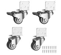 Ruedas Para Muebles Pesados 32 mm, Ruedas Giratorias Pequeñas, Ruedas Silenciosas Sin Marcas En El Suelo Para Muebles, Ruedas Recubiertas De Goma Para Carros, Capacidad de Carga 60 Kg, Set de 4