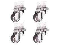 Ruedas Para Muebles Placa de abrazadera en forma de L con cojinete de goma, rueda universal, soporte silencioso for flores, ruedas for muebles de madera(4 no brake,1.25 Inch)