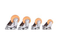Ruedas para Muebles Ruedas giratorias for muebles de 1/1,25/1,5/2 pulgadas, color naranja, goma, 1 unidad(Color 02,1.5 inch)