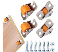 Ruedas para Muebles Rueditas para Electrodomésticos Pequeños de Goma Mini Ruedas Fijas con Placa de Acero para Electrodomésticos,Muebles,Caja de Almacenamiento,4 Piezas,Naranja