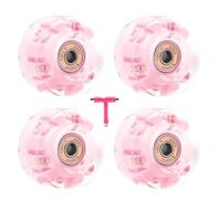 Ruedas para patinaje en interiores | Ruedas para patines de ruedas iluminadas de 4 piezas, ruedas de repuesto para patines silenciosos de alta elasticidad para patinaje de doble cara