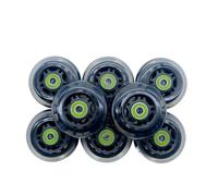 Ruedas para Patines 8 Uds patines rueda Scooter 80x24 Color negro gris transparente(Burgundy)