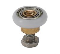Ruedas para puerta de ducha, 4 unidades, rodillos individuales con tornillos para puertas de vidrio curvadas o rectas, tamaño de agujero de 6 a 8 mm, nailon de larga duración (20 mm)
