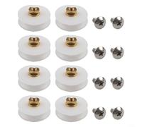 Ruedas para puerta de ducha, paquete de 8 rodillos ranurados de 22,5 mm, repuesto para mampara de ducha deslizante de baño, piezas de repuesto