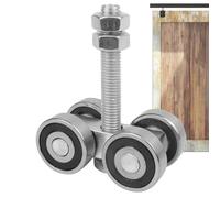 Ruedas para puerta de granero, rodillo de montaje de carrito de 4 ruedas, colgador de puerta corrediza resistente, herrajes para puerta de granero para armario, dormitorio, cocina