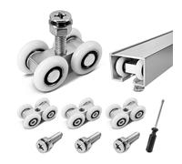Ruedas para puertas correderas - 4 ruedas de 20 mm de diámetro para puerta corredera de cristal, cabina de ducha, riel M6, ruedas para rieles para puertas correderas de armario, silenciosas
