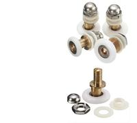 Ruedas para Puertas correderas de Cristal, Sliding Shower Door Rollers Pack of 4 White Brass Replacement 23/25/27mm(27mm)