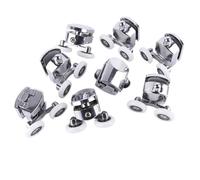 Ruedas para Puertas correderas de Cristal, Sliding Shower Door Rollers Zinc Alloy Double-Wheel 23-27mm Replacement(4-upper4-down,27mm)