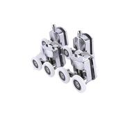 Ruedas para Puertas correderas de Cristal, Zinc Alloy 23-27mm Double-Wheel Shower Door Rollers For 4-6mm Glass Furniture Cabinet(2pcsupper+2pcsdown,25mm)