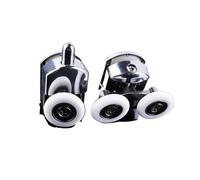 Ruedas para Puertas correderas de Cristal, Zinc Alloy 23-27mm Double-Wheel Shower Door Rollers For 4-6mm Glass Furniture Cabinet(1-Upper 1-Down,25mm)