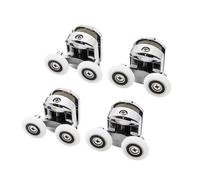 Ruedas para Puertas correderas de Cristal, Zinc Alloy 23-27mm Double-Wheel Shower Door Rollers For 4-6mm Glass Furniture Cabinet(4pcs Upper,23.0mm)