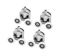Ruedas para Puertas correderas de Cristal, Zinc Alloy 23-27mm Double-Wheel Shower Door Rollers For 4-6mm Glass Furniture Cabinet(4pcs Down,25mm)