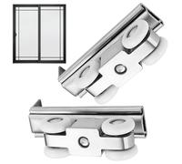 Ruedas para puertas correderas, juego de herrajes rodamientos, riel de puerta, 2 piezas de repuesto silenciosa para casa para estudio, baño, divisores, habitación, armario, guardarropa, dormitorio