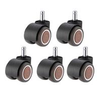 Ruedas Para Silla De Oficina 5 piezas M8/M10/M11 Silla giratoria de goma Rueda universal Silenciadora Polea Asiento oficina for computadora Rodamiento doble 2 pulgadas(Brown-Circlip-M11)