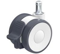 Ruedas para silla de oficina con freno, 11 mm, ruedas de suelo duro para sillas de oficina, juego de 5 ruedas de repuesto para silla de escritorio, ruedas de goma para alfombras y suelos de parquet y