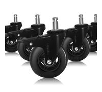 Ruedas para sillas de oficina 5 uds. Juego de frenos de goma negro 11x22mm...