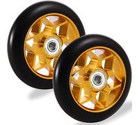 Ruedas Patinete de 110 mm, 2 Ruedas de 110mm Patinete Freestyle con Rodamiento ABEC-9, Compatible con Stunt Scooter de Acrobacias, Color Dorado