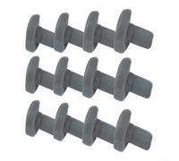 Ruedas plásticas grises del lavaplatos 12pcs para Hotpoint para bosch gris | Juego de 12 piezas, plástico gris, rotación suave, se adapta a la cesta inferior, descarga fácil de cargar