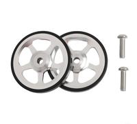 Ruedas plegables de 60 mm para bicicleta con rodamientos, rodillos de repuesto de goma de aleación de aluminio para Brompton para 3sixty, accesorios ligeros y suaves de deslizamiento (paquete de 2