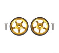 Ruedas plegables de 60 mm para bicicleta para ruedas fáciles, aleación de aluminio, rodamientos de goma para y para 3Sixty, accesorio de rueda de rodillo portátil ligero, rotación suave (dorado)