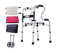 Ruedas plegables de aluminio con marco para caminar, andador estándar con asiento de descanso, ayuda para la movilidad para caminar, silla de baño para personas mayores, ancianos, discapacitados,