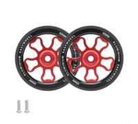 Ruedas plegables de bicicleta de 70 mm, paquete de 2 ruedas fáciles de 70 mm para bicicletas plegables, rodamiento integrado, diseño ligero para un fácil transporte y desplazamiento (rojo)
