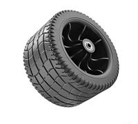 Ruedas plegables para carrito de vagón PP+PVC, neumáticos de repuesto para camping, jardín, playa, absorción de golpes, rodamiento silencioso, 6 mm, 8 mm de diámetro (17 x 10 cm, negro)