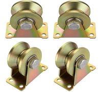 Ruedas Poleas para Cuerda Motores Eléctricos,Polea de Inversión Rueda con Ranura en V,Polea con Rodamiento de Bolas,Polea de Inversión de Grúa de Elevación para Cuerdas Cable de Acero ( 4 Piezas )