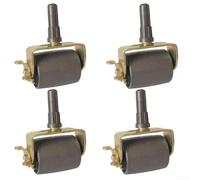 Ruedas resistentes para muebles de 48 mm con freno, ruedas de bloqueo giratorias de acero chapado en zinc para camas y sillas de oficina en casa, rueda de polipropileno suave (con freno)