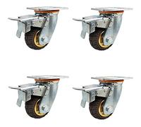 Ruedas resistentes, ruedas universales silenciosas de goma elástica resistente a los golpes.(6"brake)