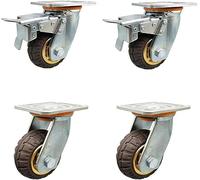 Ruedas resistentes, ruedas universales silenciosas de goma elástica resistente a los golpes.(8"brake+Swivel)