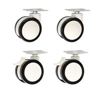Ruedas Ruedas Giratorias De Poliuretano De Servicio Pesado Doble Ruedas para Muebles Ruedas De Repuesto para Equipos Médicos Carros para Equipos De Belleza 4 Piezas (Universal 75 Mm/3 Pulgadas) (Freno
