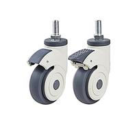 Ruedas silenciosas de plástico completas Ruedas M12x25 Tornillo TPR Rueda Mute Equipo electrónico 2 piezas (Color : 4 inch Brakex2)