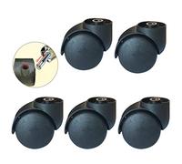 Ruedas silenciosas Negras sin Varilla de 2 Pulgadas, Ruedas para Muebles, Ruedas giratorias, Accesorios de Repuesto para sillas de Oficina, 5 Piezas, Material de PU, Capacidad de 150 kg (Negras)