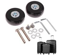 Ruedas Silenciosas para Maletas Viaje, Ruedas de Repuesto for Maleta Equipaje Negra, reparación Maletas, Ejes OD 40/50 mm, lujosas, Negras, con Tornillo(B)