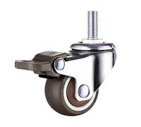 Ruedas Silla Oficina 1/1.25/1.5/2 Inch Furniture Casters Wheels Rubber Swivel Castor Trolley With Brake(E-brake,1.0 inch)