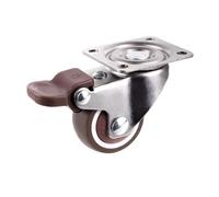 Ruedas Silla Oficina 1/1.25/1.5/2 Inch Furniture Casters Wheels Rubber Swivel Castor Trolley With Brake(C-brake,2 inch)