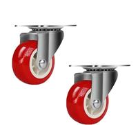 Ruedas Silla Oficina 2 ⁄ 4 Quiet Small Casters, Universal Wheels, 1.97 "rotating Casters, Red Fixed Wheels, For Wheelbarrows, Furniture Project Carts(Universal-2pcs)