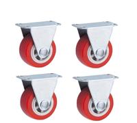 Ruedas Silla Oficina 2 ⁄ 4 Quiet Small Casters, Universal Wheels, 1.97 "rotating Casters, Red Fixed Wheels, For Wheelbarrows, Furniture Project Carts(Fixed-4pcs)