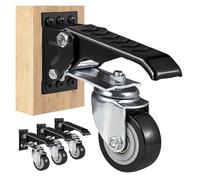 Ruedas Silla Oficina 2.5" Set Of 4 Workbench Caster Wheels Side Mounted Retractable Stepdown Wheel 360° Swivel For Tables And Equipment