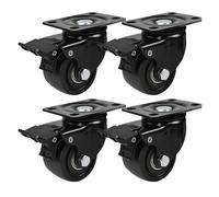 Ruedas Silla Oficina 3" Heavy Duty Swivel Casters Set Of 4, 4400 Lbs Load Capacity, Industrial Plate Wheels With Locking Brake For Workbench &Machine